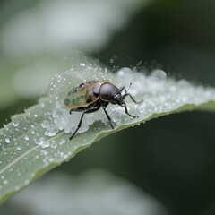 Naklejka premium beetle on leaf