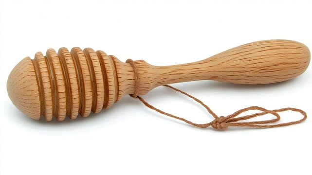 Handcrafted wooden molinillo for frothing chocolate, showcasing unique artisanal design