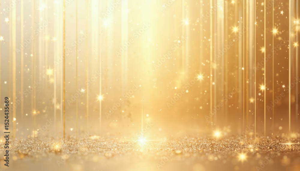 Aufkleber golden abstract background with vertical lines, shining stars. gold gradient backdrop with shimmer. 