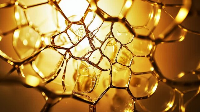 Honeycomb Pattern Seamless Illustration in Orange and Yellow Hexagon Design