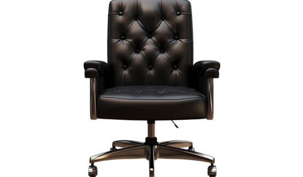 Vector icon of a silhouette figure running up stairs, composed of simple shapes, on a transparent background - black office chair, transparent background