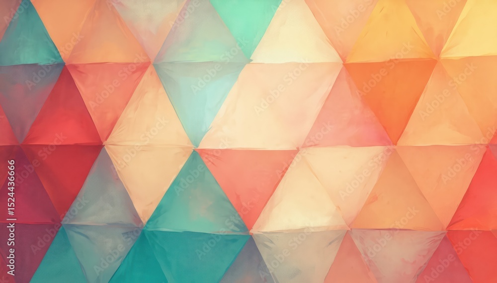 Aufkleber colorful geometric abstract art. modern design featuring triangle shapes with vibrant shades. artist