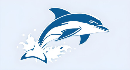 Fototapeta premium Dolphin, Dolphin vector, Dolphin illustration, Cartoon dolphin, Dolphin art, Dolphin icon, Blue dolphin, Cute dolphin, Swimming dolphin, Jumping dolphin, Dolphin silhouette, Happy dolphin, Dolphin cli