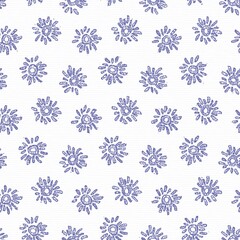 Baby blue doodle sunshine seamless pattern. Whimsical hand drawn decorative newborn nursery design. Fresh classic simple nordic boy style.