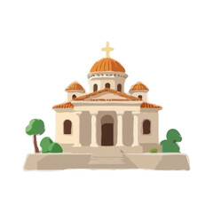 Detailed Roman Villa Illustration