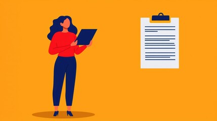 business tax planning and profit strategy with legal compliance. Businesswoman checking legal compliance checklist while optimizing corporate tax plan