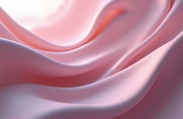 Abstract pink silk fabric, flowing in waves, 3D rendered background. Smooth, elegant, modern design for website use, background, wallpaper. Pink color, soft texture creates a sense of calm serenity.