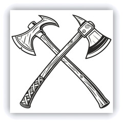Medieval axe vector black set icon. Vector illustration medieva weapon on white background. Isolated black set icon medieval axe .
