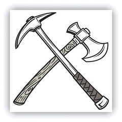 Medieval axe vector black set icon. Vector illustration medieva weapon on white background. Isolated black set icon medieval axe .