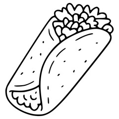 Burrito Food Cartoon Vector Illustration