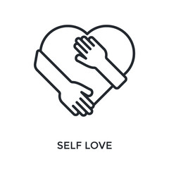 Obraz premium Self Love Icon Outline Style. Vector Illustration For Graphic Design