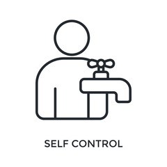 Self Control Icon Outline Style. Vector Illustration For Graphic Design