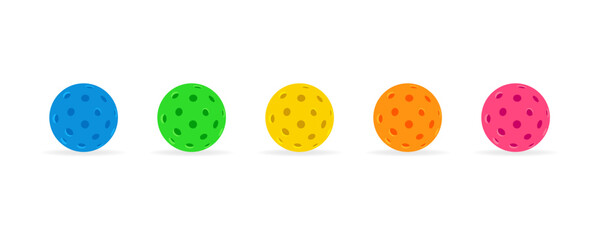 Set of colored balls for Pickleball