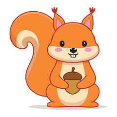 A cute Squirrel Holding an Acorn