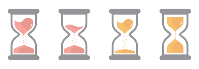 Sand watch icon set. Hourglass symbol. Vector illustration. hourglass icon. hourglass icon pixel