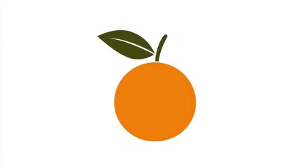 Simple Orange Graphic with Leaf Accent