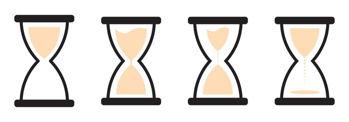 A classic hourglass icon, symbolizing the passage of time, deadlines, and the fleeting nature of moments. Its simple design conveys a sense of urgency and the importance of time management.