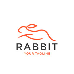 Rabbit outline simple minimalist logo design