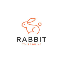 Fototapeta premium Rabbit outline simple minimalist logo design
