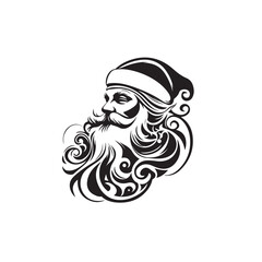 Santa Claus black icon on white background Santa Claus silhouette