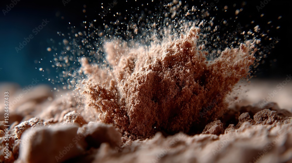 Aufkleber a captivating close-up of dust particles exploding in the air, creating a beautiful and dynamic visu