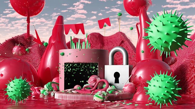 Surreal Landscape Lockdown with Viral Threat