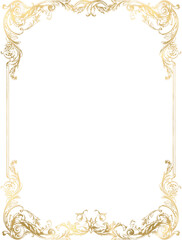 Ornamental golden frame png, royal luxury border, elegant baroque