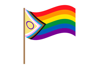 Bandera con mástil del orgullo lgbtq+