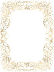 Ornamental golden frame png, royal luxury border, elegant baroque