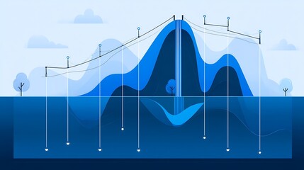 Conceptual data visualization with landscape reflection