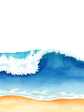 Ocean or sea wave and spindrift on the shore, watercolor hand drawn illustration. sundrift. illustration. Sundrift. Illustration