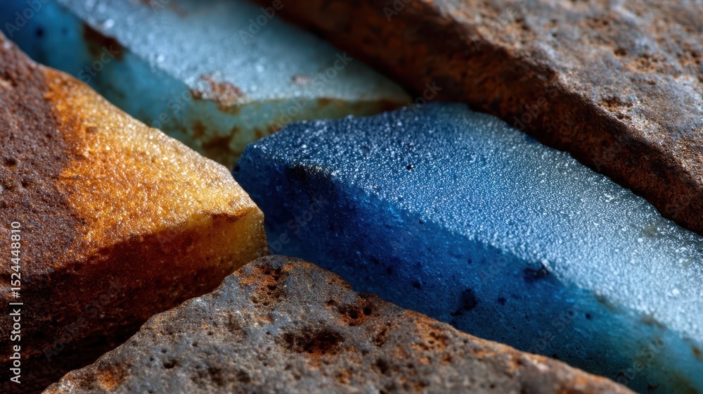 Aufkleber a close-up view of multicolored glass pieces displaying a mesmerizing interplay of textures and hues