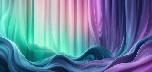 Obraz premium Abstract swirling fabric background with vibrant pastel colors and flowing textures