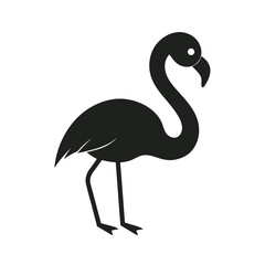 Flamingo Resting On One Leg Silhouette Vector Illustraitin