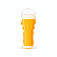 Stylized Beer Glass Vector Illustration Isolated