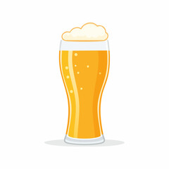 Stylized Beer Glass Vector Illustration Isolated