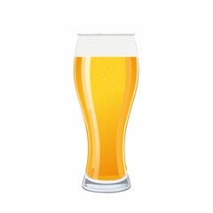 Stylized Beer Glass Vector Illustration Isolated