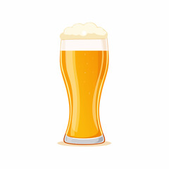 Stylized Beer Glass Vector Illustration Isolated