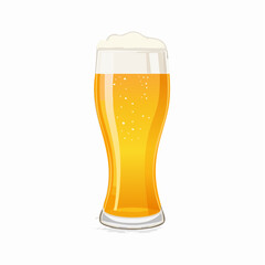 Stylized Beer Glass Vector Illustration Isolated