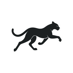 Cheetah Running At Top Speed Silhouette Vector Illustration