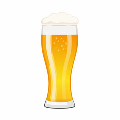 Stylized Beer Glass Vector Illustration Isolated