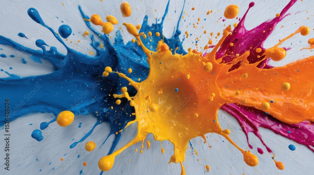 Aufkleber an eye-catching display of vibrant color splashes emphasizes movement and energy, reflecting the dyn