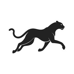 Cheetah Running At Top Speed Silhouette Vector