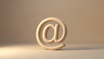 3D symbol in soft beige color, conveying simplicity, modernity against minimalistic, neutral background. Ideal tech branding. Use for email, social media design, digital marketing, online