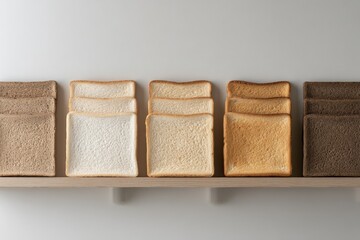 Stacked Sliced Bread on Countertop - Freshly Baked White Bread for Breakfast, Lunch, or Dinner - Food Photography.
