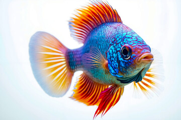 Fototapeta premium A colorful fish with a white background