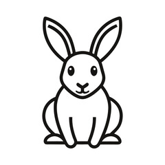 Obraz premium Simple line art illustration of a sitting rabbit