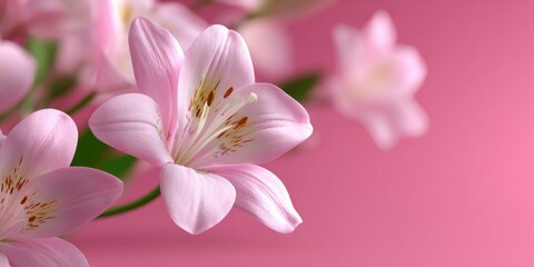 Obraz premium Delicate Pink Lily on Soft Background