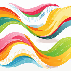 Colorful Abstract Flowing Shapes Background Set
