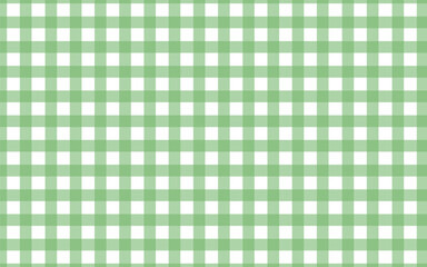 Gingham pattern seamless. Green white plaid. Vector repeat for print, textile, tartan, table, cloth, wrap, gift, shirt, dress, home. Simple retro square line.